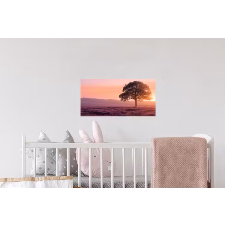 Boom - Heide - Zonsopgang Muursticker klein -kinderkamer