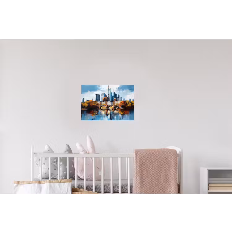 Bomen Frankfurt- Stad - Skyline - Brug Muursticker klein -kinderkamer