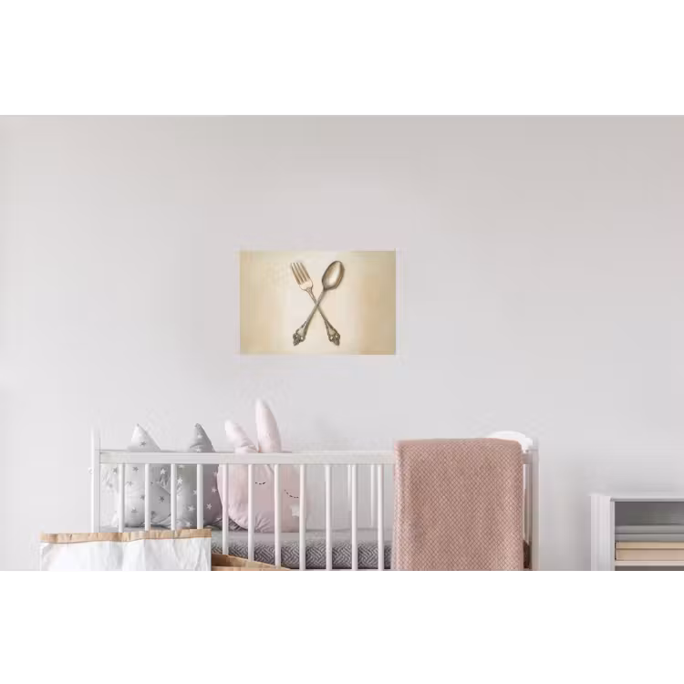 Beige - Vintage - Bestek Muursticker klein -kinderkamer