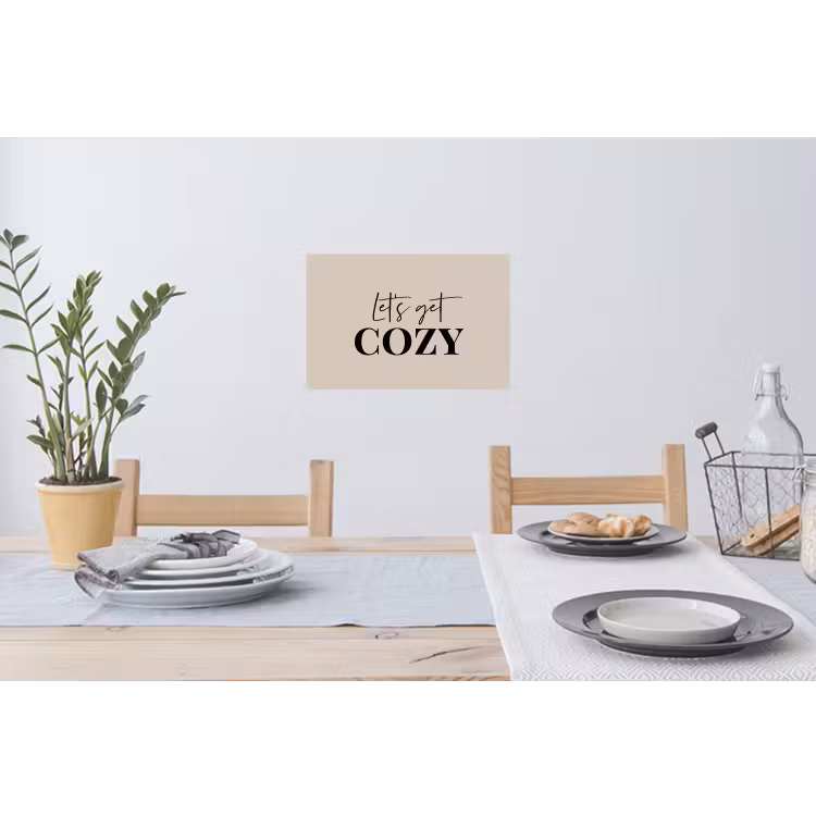 Beige - Winter - Quote - Cozy Muursticker klein -eettafel