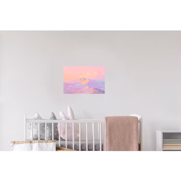 Bergtoppen - Wolken - Dromerig Muursticker klein -kinderkamer