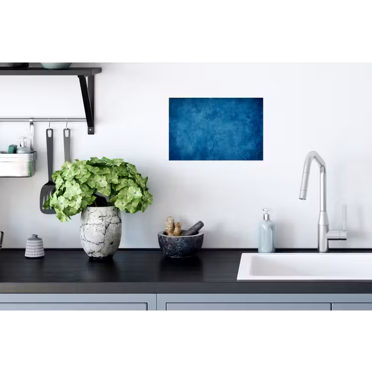 Beton - Blauw - Vintage - Structuur - Industrieel Muursticker klein -keuken