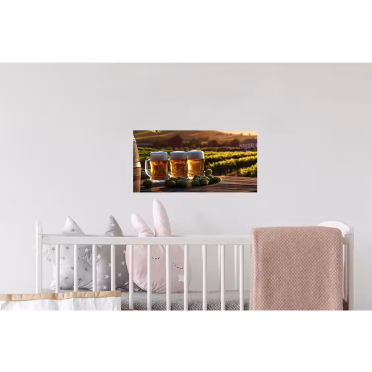 Bier - Hop - Landschap Muursticker klein -kinderkamer