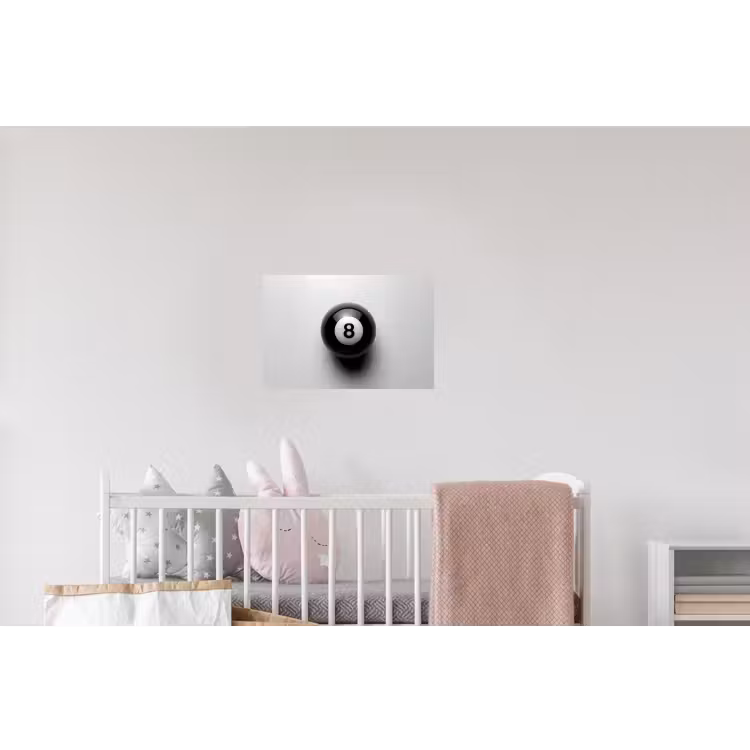 Biljartbal - Getal - Acht - Wit Muursticker klein -kinderkamer