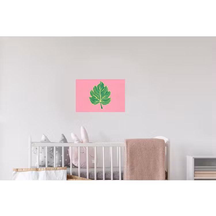 Blad - Groen - Illustratie - Minimalistisch Muursticker klein -kinderkamer