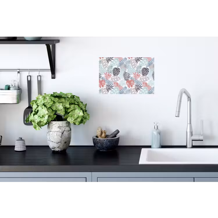 Bladeren - Jungle - Pastel - Tropisch Muursticker klein -keuken