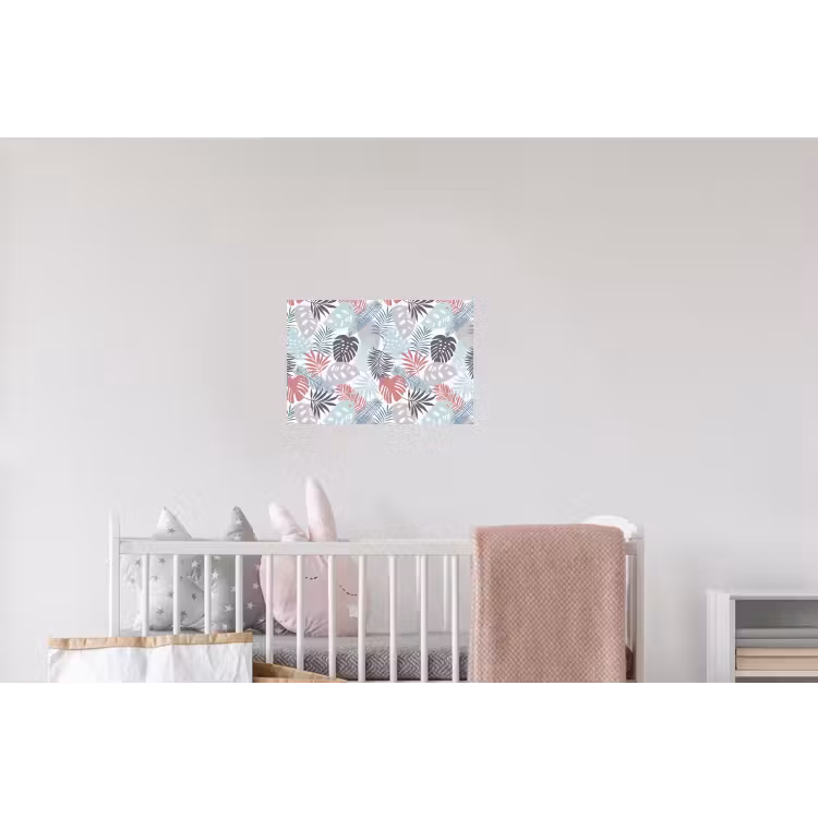 Bladeren - Jungle - Pastel - Tropisch Muursticker klein -kinderkamer