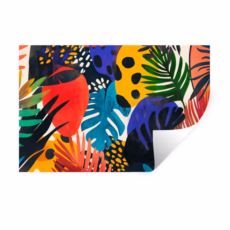 Bladeren - Vormen - Abstract - Kleurrijk Muursticker klein -3d