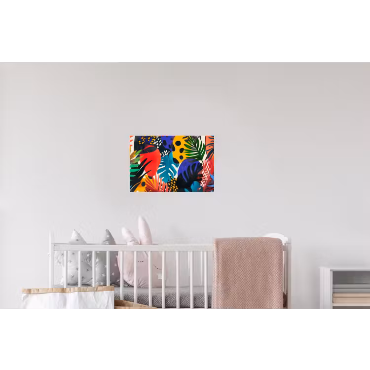 Bladeren - Vormen - Abstract - Kleurrijk Muursticker klein -kinderkamer