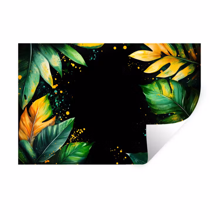 Bladeren - Groen - Geel - Verf - Jungle Muursticker klein -3d