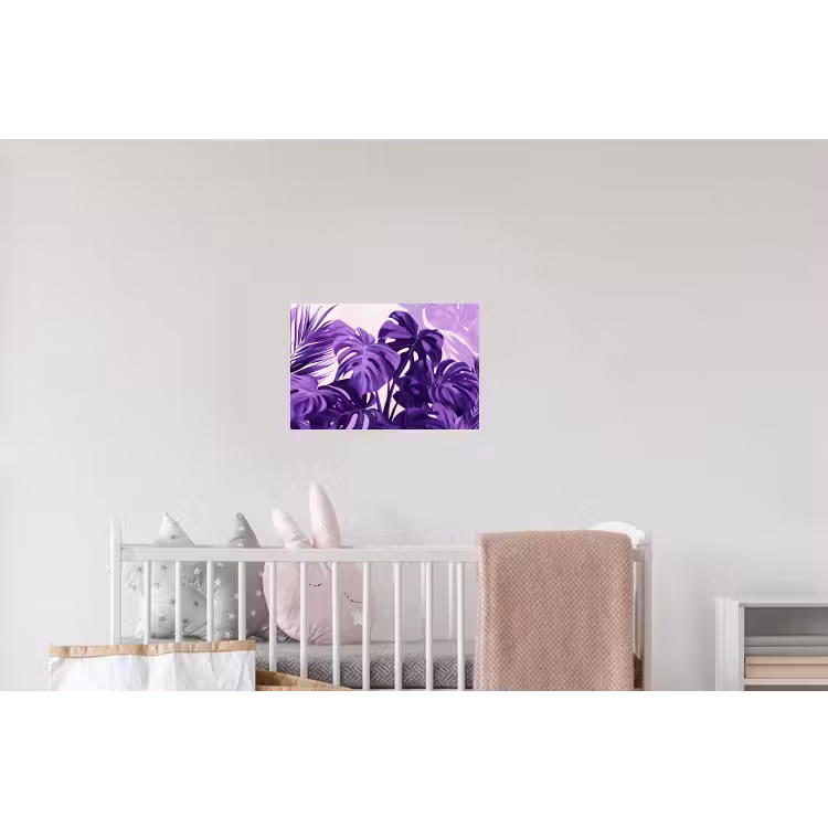 Bladeren - Paars - Tropisch - Abstract Muursticker klein -kinderkamer