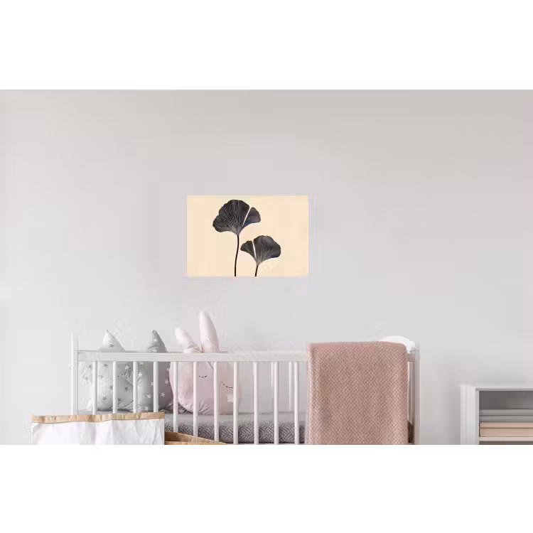 Bladeren - Minimalistisch - Zwart Muursticker klein -kinderkamer