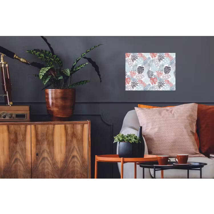 Inductie beschermer - Bladeren - Pastel - Jungle - Afdekplaat voor kookplaat Muursticker klein -kamerbank
