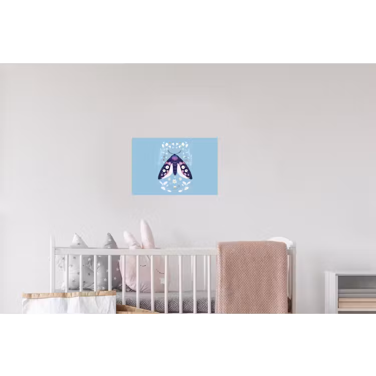 Bladeren - Wit - Vlinder - Insect Muursticker klein -kinderkamer