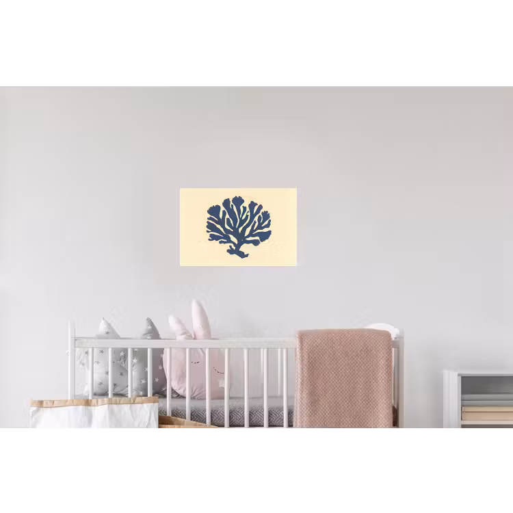 Blauw koraal - Vertakkingen - Beige Muursticker klein -kinderkamer