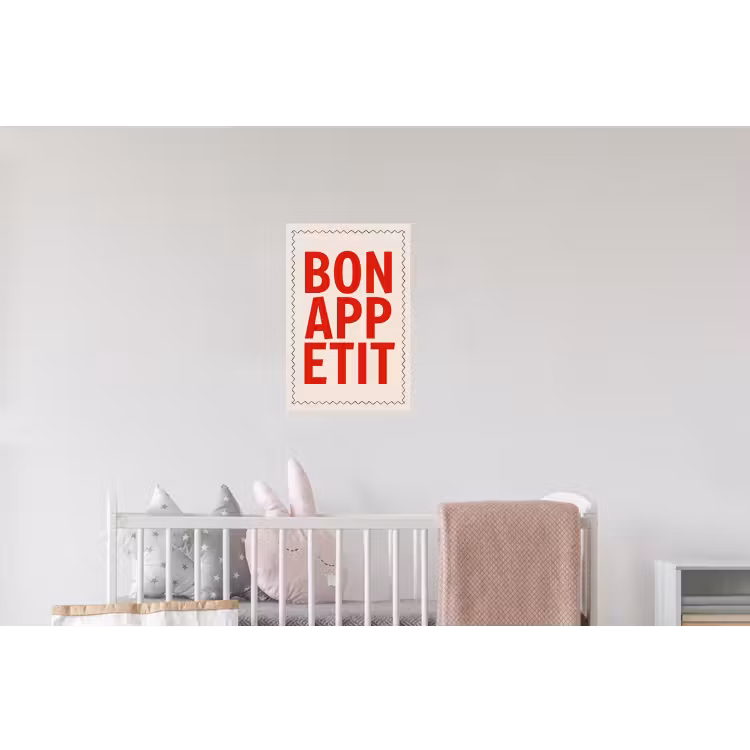 Blokletters - Rood - Kartelrand Muursticker klein -kinderkamer