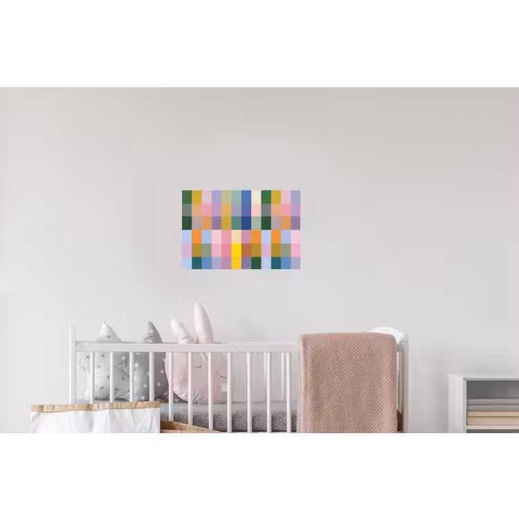 Blokken - Vierkant - Patroon - Gekleurd Muursticker klein -kinderkamer