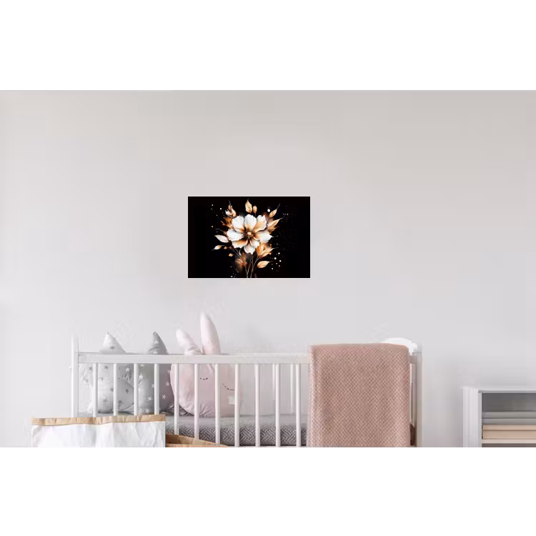 Bloem - Verf - Goud - Graffiti - Modern Muursticker klein -kinderkamer