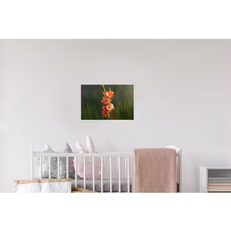 Bloem - Gladiolen - Zalmroze Muursticker klein -kinderkamer