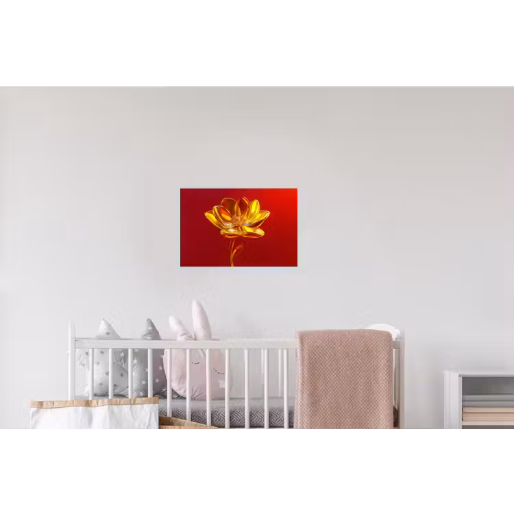 Bloem - Goud - Glazen Muursticker klein -kinderkamer