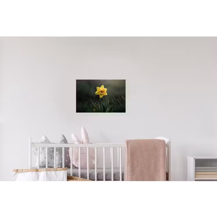 Bloem - Narcis - Gras - Geel Muursticker klein -kinderkamer