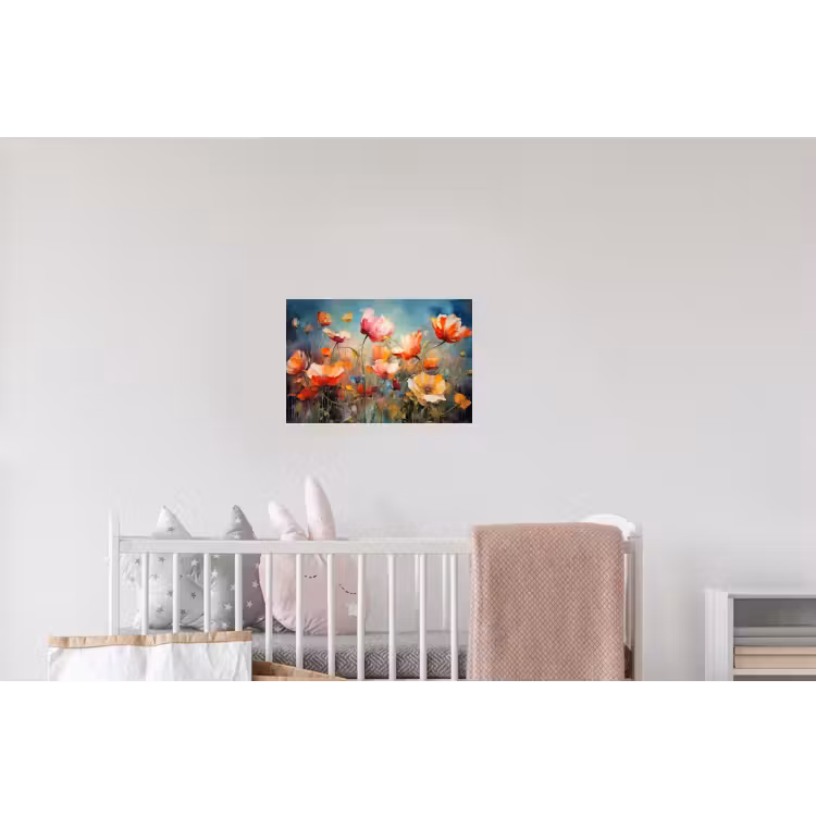 Bloemen - Watercolor - Kunst - Botanisch - Natuur Muursticker klein -kinderkamer