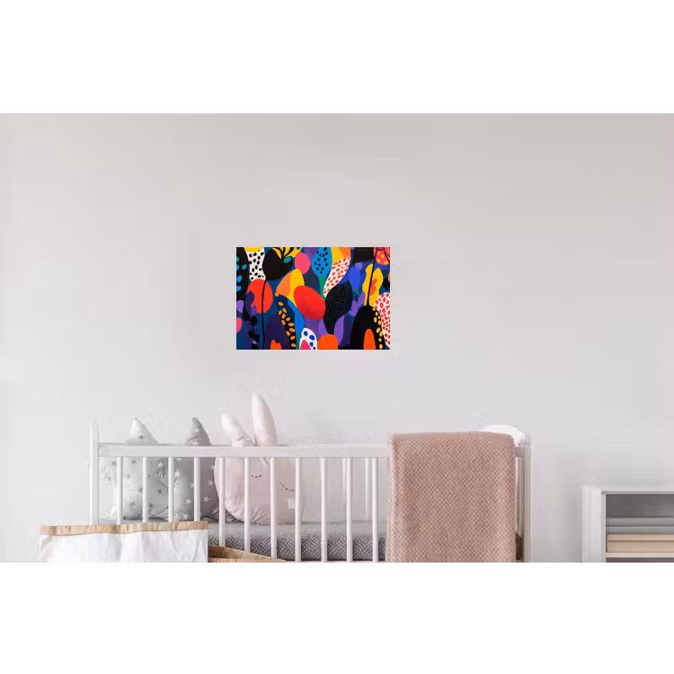 Bloemen - Bladeren - Abstract - Rood Muursticker klein -kinderkamer