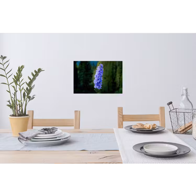 Bloemen - Blauw - Dennenboom Muursticker klein -eettafel