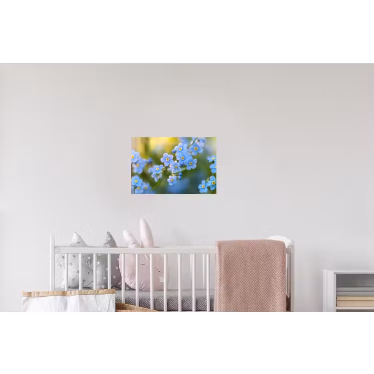 Bloemetjes - Blauw - Vergeet mij nietjes Muursticker klein -kinderkamer