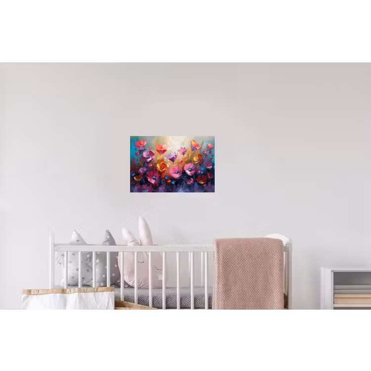 Bloemen - Botanisch - Kunst - Roze - Natuur Muursticker klein -kinderkamer