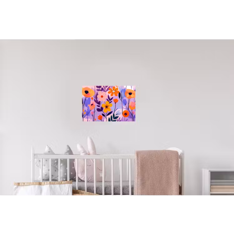 Bloemen - Kleurrijk - Bladeren Muursticker klein -kinderkamer