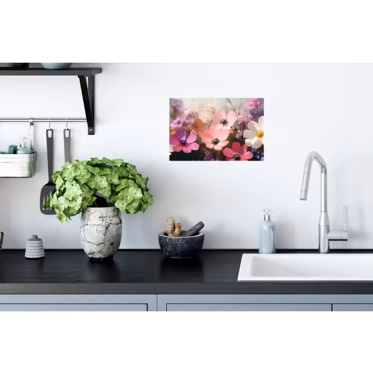 Bloemen - Kleurrijk - Bloei Muursticker klein -keuken
