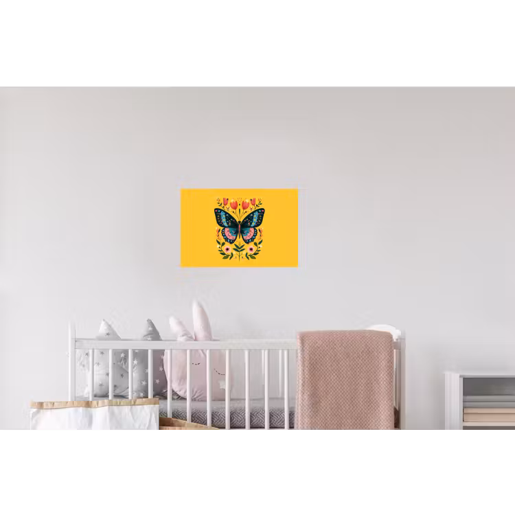 Bloemen - Kleurrijk - Vlinder - Sierlijk Muursticker klein -kinderkamer