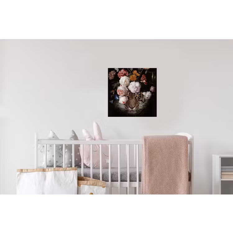 Bloemen - Jan Davidsz de Heem - Tijger - Schilderij - Stilleven - Oude meesters Muursticker klein -kinderkamer