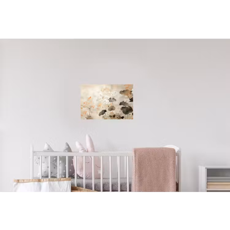 Bloemen - Japandi - Wabi sabi Muursticker klein -kinderkamer