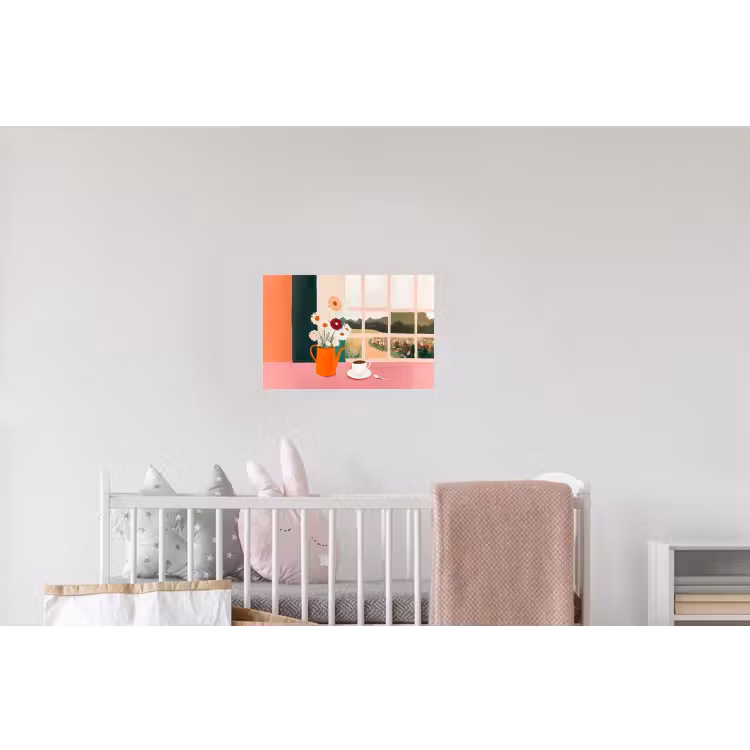 Bloemen - Koffie - Raam Muursticker klein -kinderkamer