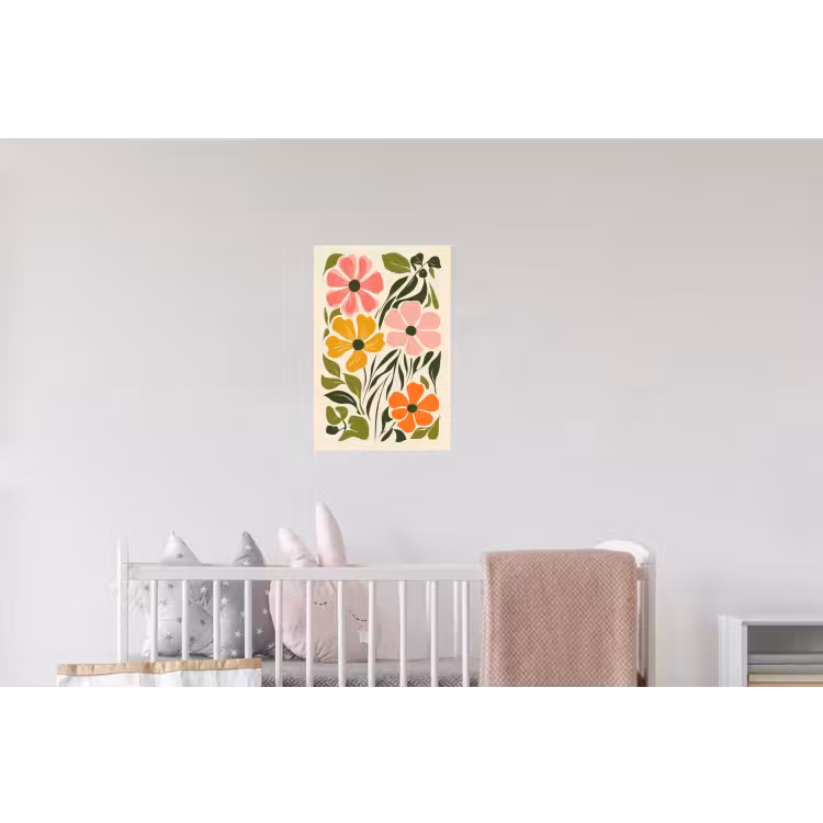 Bloemen - Speels - Kleurrijk Muursticker klein -kinderkamer