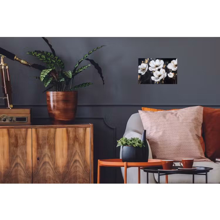 Bloemen - Wit - Abstract Muursticker klein -kamerbank