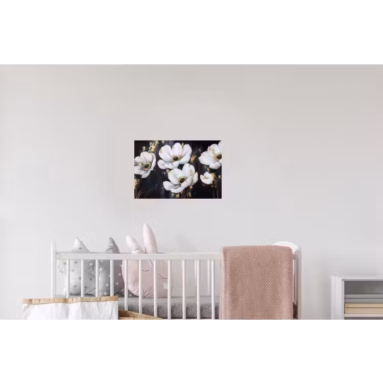 Bloemen - Wit - Abstract Muursticker klein -kinderkamer