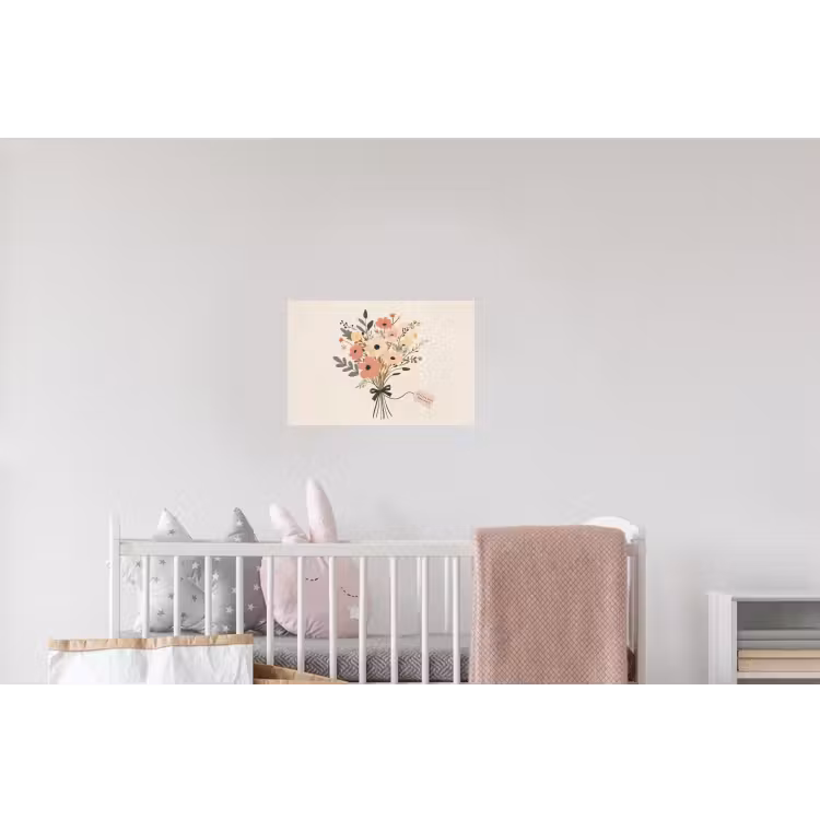Bloemen - Quote - Beige - Lint Muursticker klein -kinderkamer