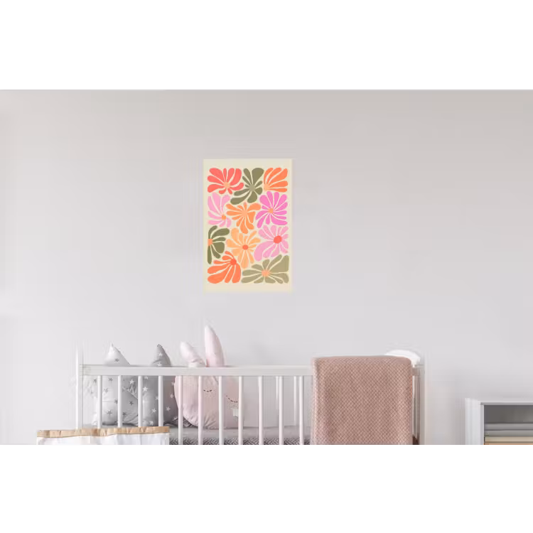 Bloemvormen - Retro - Kleurrijk Muursticker klein -kinderkamer