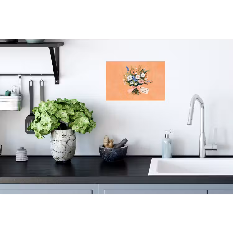 Boeket - Strikje - Quote Muursticker klein -keuken