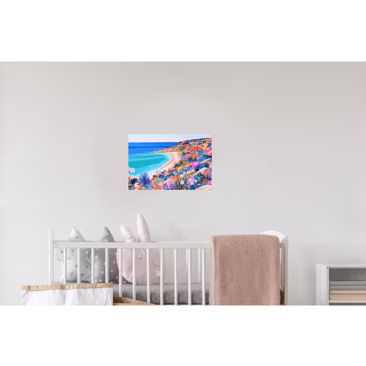 Bloemenweide - Zee - Zomers Muursticker klein -kinderkamer