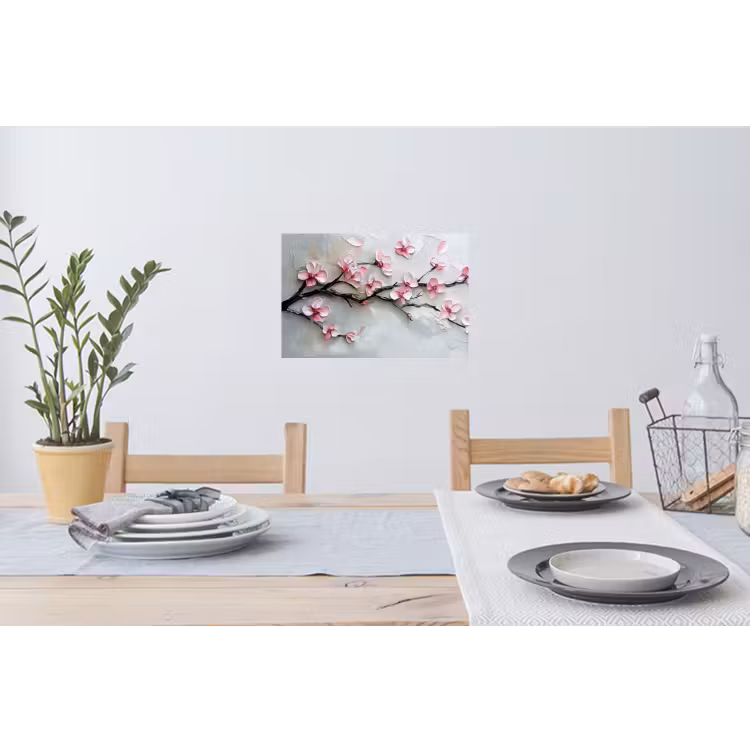 Bloesem - Kunstzinnig - Roze - Sakura Muursticker klein -eettafel