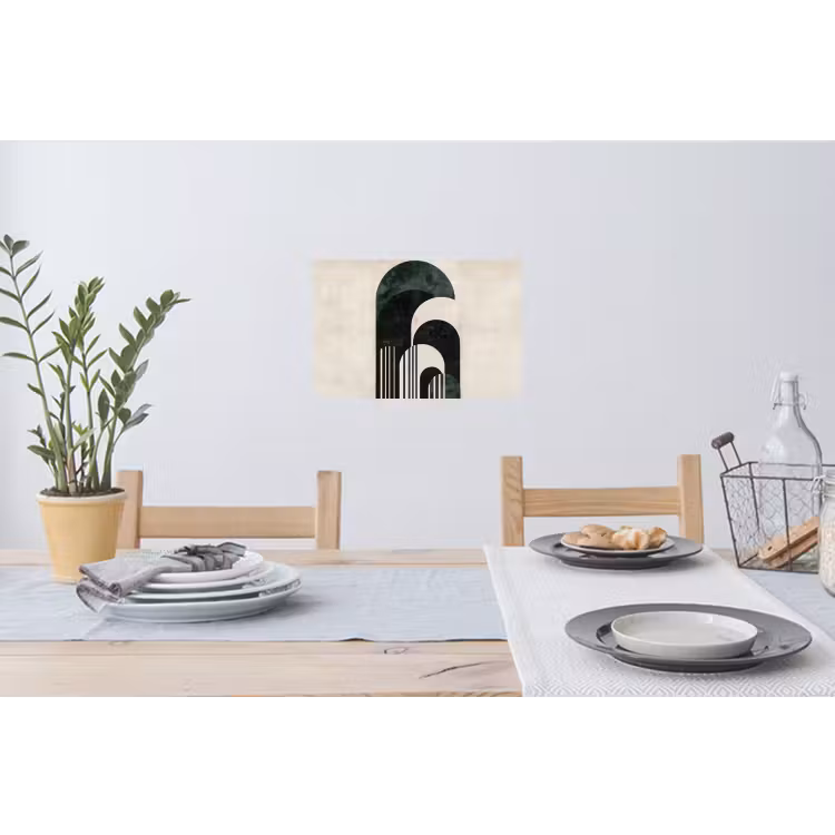 Bogen - Donkergroen - Lijnen Muursticker klein -eettafel
