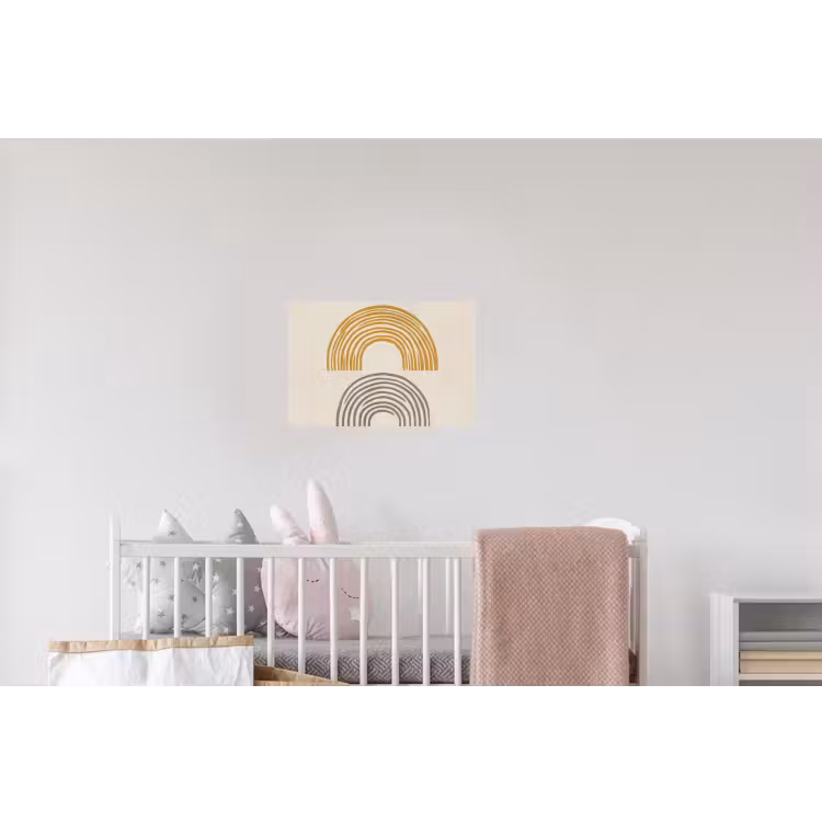 Bogen - Lijnen - Oranje - Minimalistisch Muursticker klein -kinderkamer