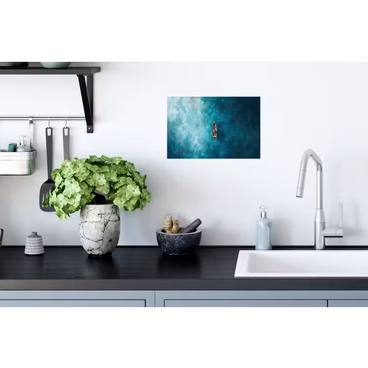 Bootje - Water - Blauw Muursticker klein -keuken