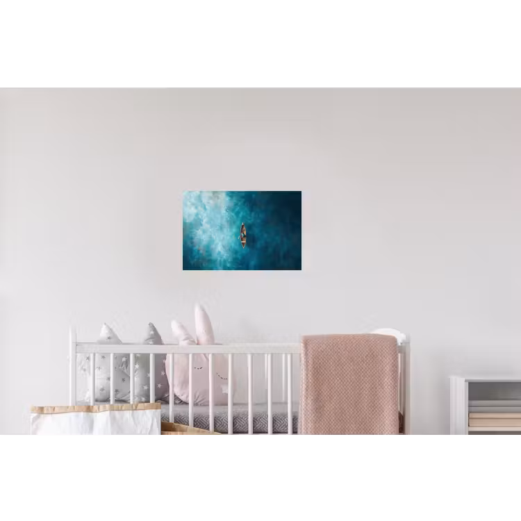Bootje - Water - Blauw Muursticker klein -kinderkamer