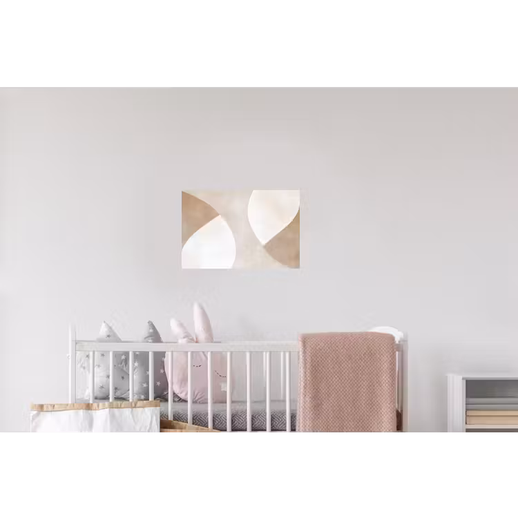 Bruin - Japandi - Abstract Muursticker klein -kinderkamer