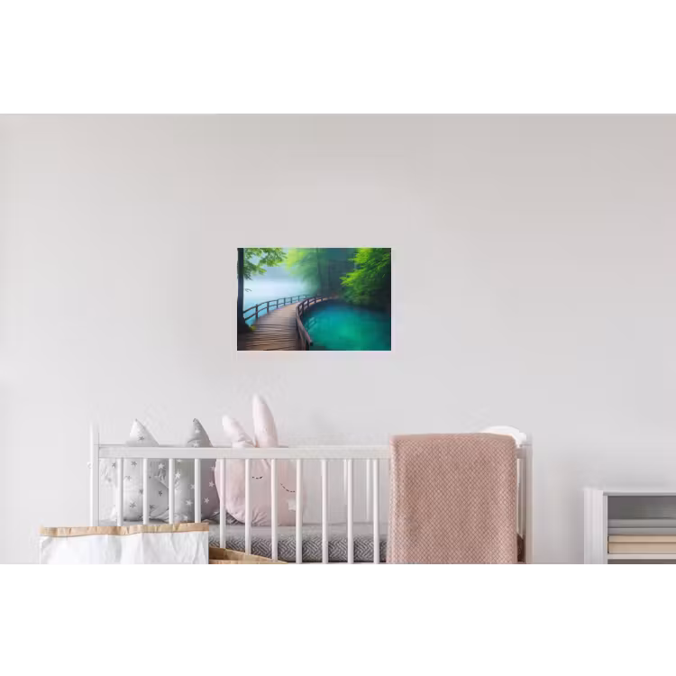 Brug - Water - Rivier - Bos Muursticker klein -kinderkamer